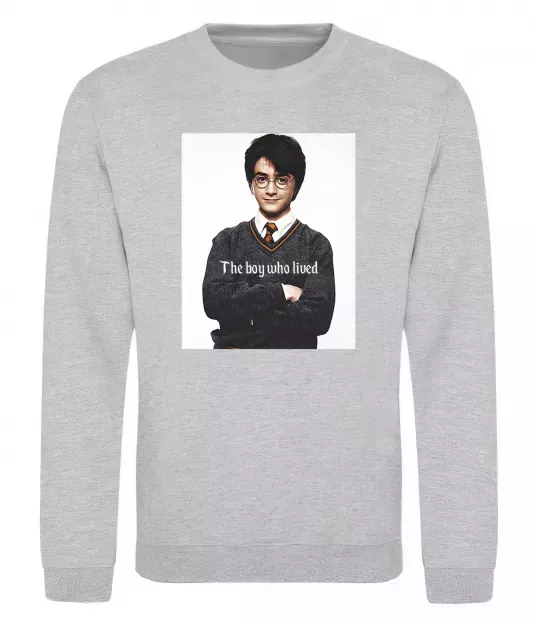 Світшот The boy who lived Сірий меланж фото