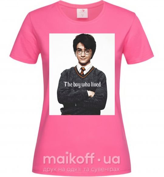 Женская футболка The boy who lived Ярко-розовый фото