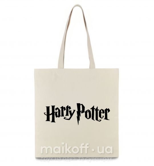 Эко-сумка Harry Potter logo black Бежевый фото