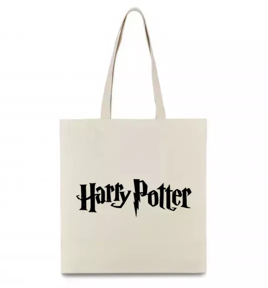 Эко-сумка Harry Potter logo black Бежевый фото