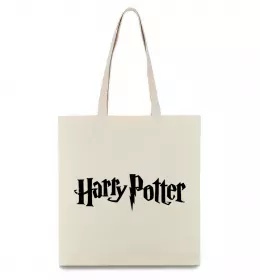 Эко-сумка Harry Potter logo black Бежевый фото