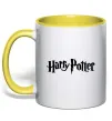 Чашка с цветной ручкой Harry Potter logo black Солнечно желтый фото