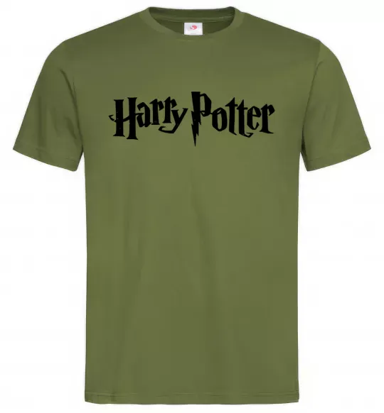 Чоловіча футболка Harry Potter logo black Оливковий фото