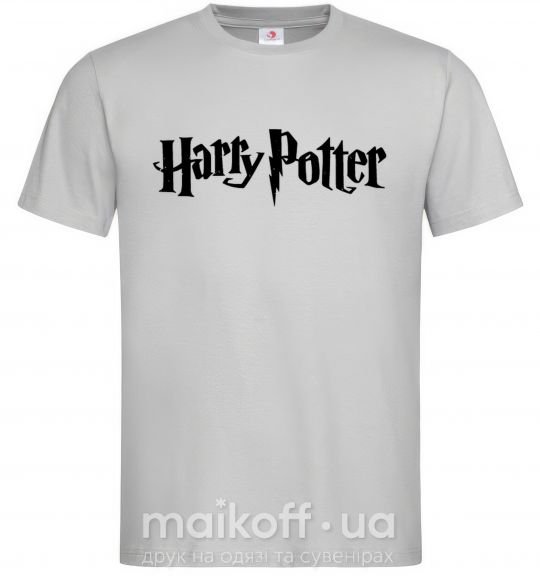 Мужская футболка Harry Potter logo black Серый фото