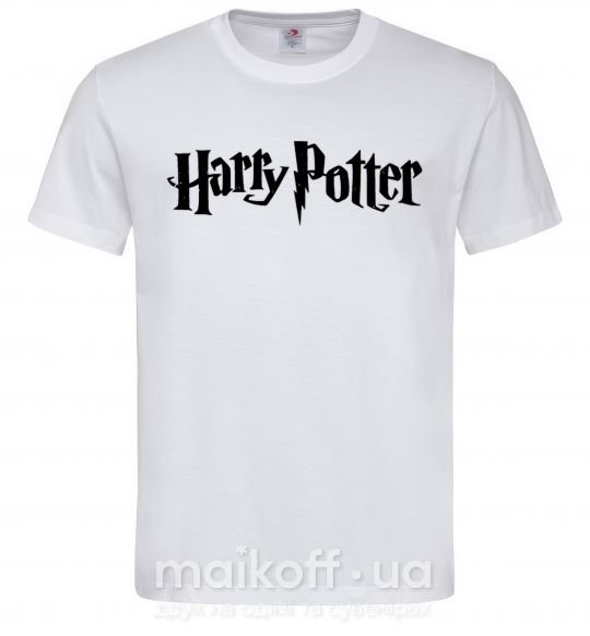 Мужская футболка Harry Potter logo black Белый фото