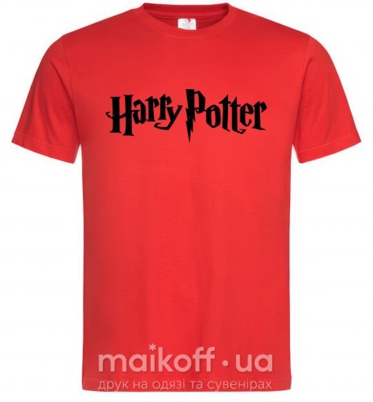 Мужская футболка Harry Potter logo black Красный фото