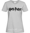Женская футболка Harry Potter logo black Серый фото