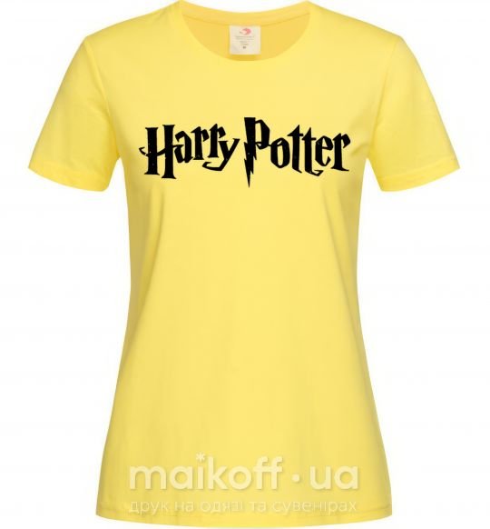 Жіноча футболка Harry Potter logo black Лимонний фото