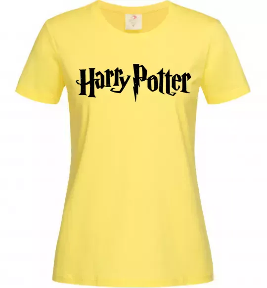 Жіноча футболка Harry Potter logo black Лимонний фото