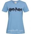 Женская футболка Harry Potter logo black Голубой фото