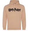 Чоловіча толстовка (худі) Harry Potter logo black Пісочний фото