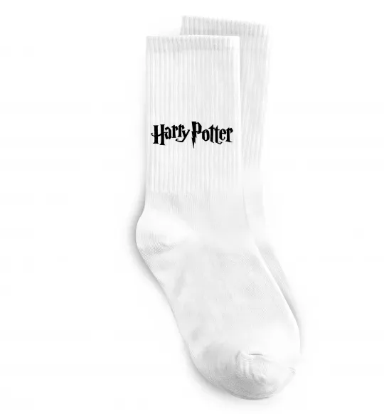 Носки Harry Potter logo black Белый фото