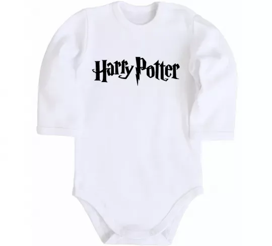 Детский боди Harry Potter logo black Белый фото