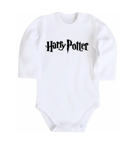 Детский боди Harry Potter logo black Белый фото