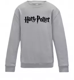 Детский Свитшот Harry Potter logo black Серый меланж фото