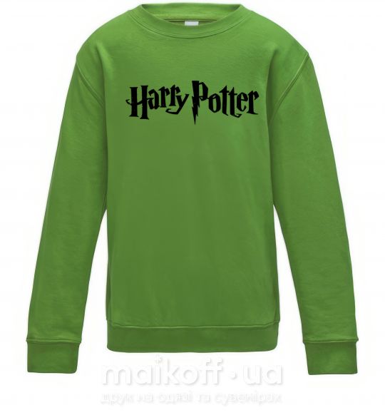 Дитячий світшот Harry Potter logo black Лаймовий фото