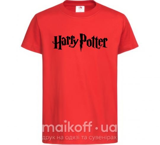 Детская футболка Harry Potter logo black Красный фото