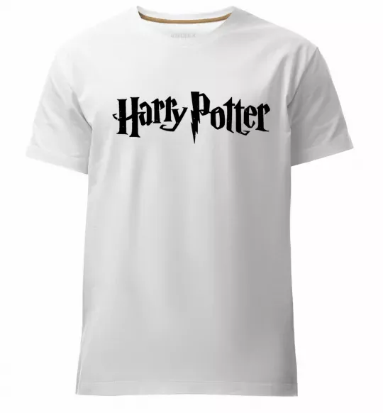 Мужская премиум футболка Harry Potter logo black Белый фото