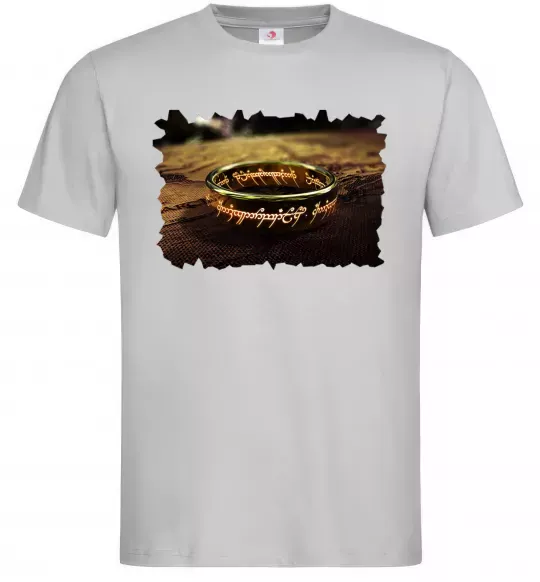Мужская футболка Кільце Всевладдя Серый фото