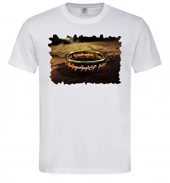 Мужская футболка Кільце Всевладдя Белый фото