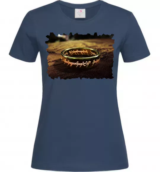 Жіноча футболка Кільце Всевладдя Темно-синій фото