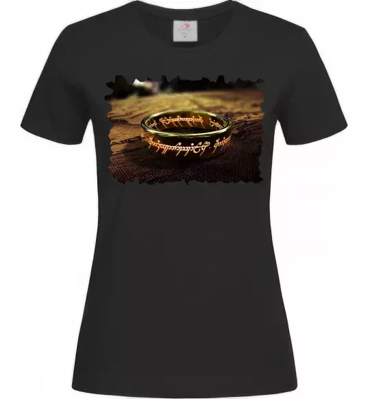 Жіноча футболка Кільце Всевладдя Чорний фото