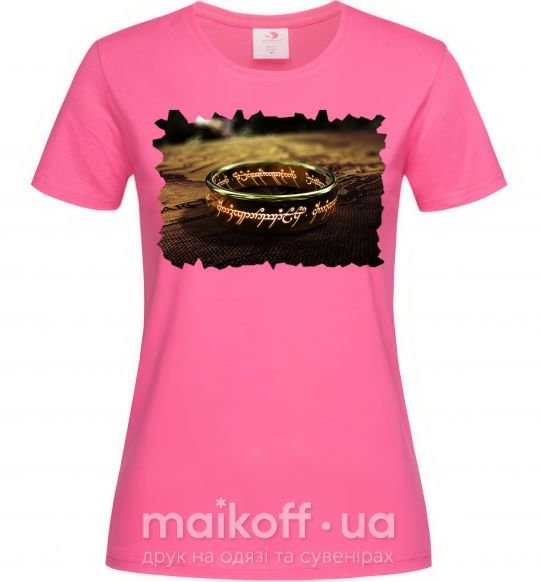 Жіноча футболка Кольцо Всевластия Яскраво-рожевий фото