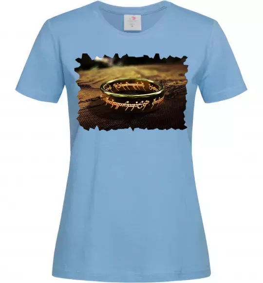 Жіноча футболка Кільце Всевладдя Блакитний фото