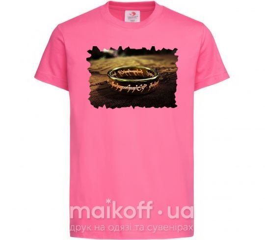 Детская футболка Кольцо Всевластия Ярко-розовый фото