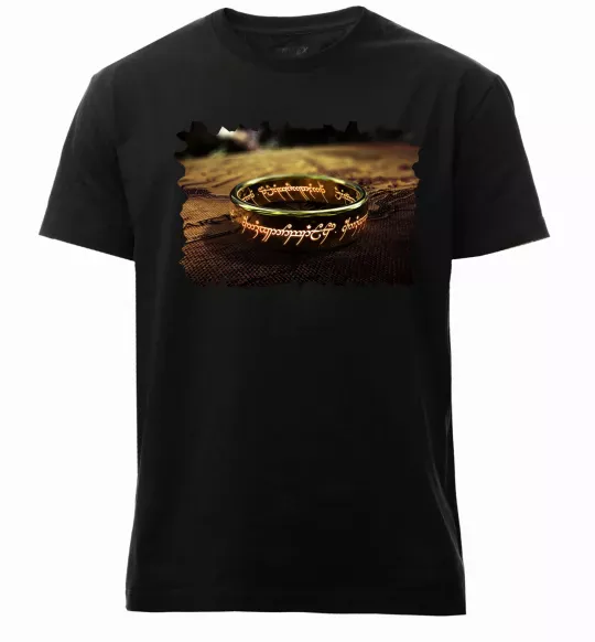 Мужская премиум футболка Кільце Всевладдя Черный фото