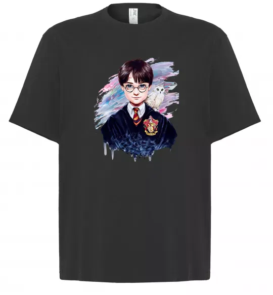 Футболка Оверсайз Гаррі Поттер арт Черный фото