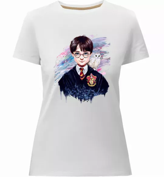 Женская премиум футболка Гаррі Поттер арт Белый фото