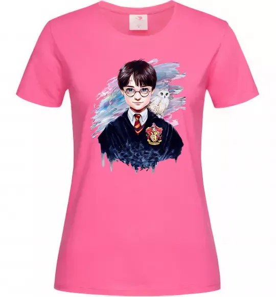 Женская футболка Гаррі Поттер арт Ярко-розовый фото