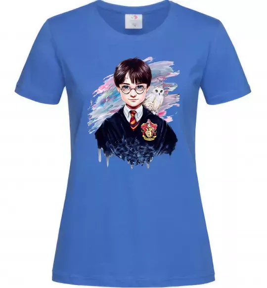 Женская футболка Гаррі Поттер арт Ярко-синий фото