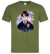 Чоловіча футболка Гаррі Поттер арт Оливковий фото