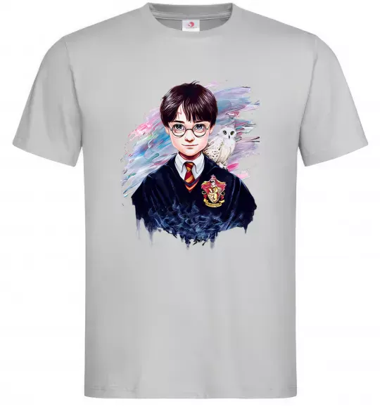 Чоловіча футболка Гаррі Поттер арт Сірий фото