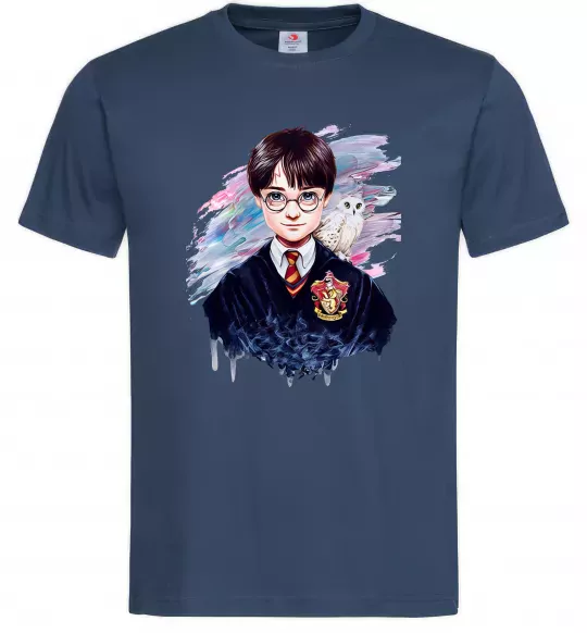 Чоловіча футболка Гаррі Поттер арт Темно-синій фото