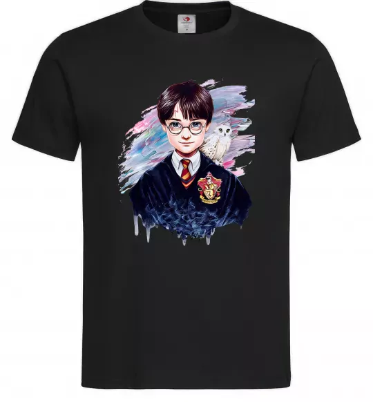 Чоловіча футболка Гаррі Поттер арт Чорний фото