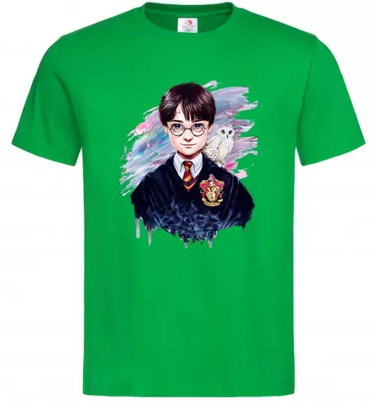 Чоловіча футболка Гаррі Поттер арт Зелений фото