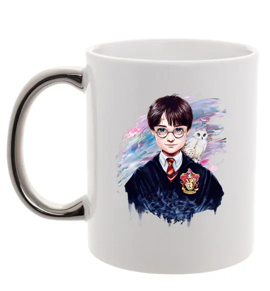 Чашка с цветной ручкой Гаррі Поттер арт Серебро фото
