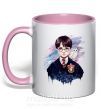 Чашка з кольоровою ручкою Гаррі Поттер арт Ніжно рожевий фото