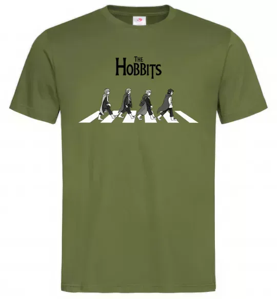 Мужская футболка The Hobbits art Оливковый фото