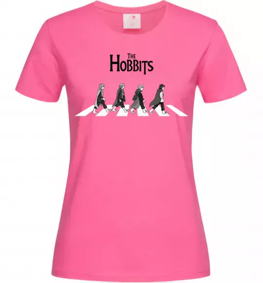Жіноча футболка The Hobbits art Яскраво-рожевий фото