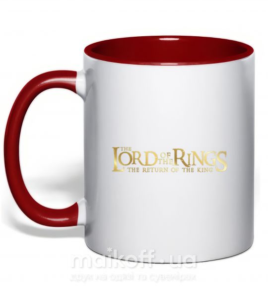 Чашка з кольоровою ручкою The Lord of the Rings logo Червоний фото