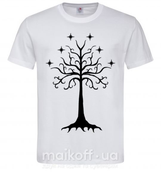 Мужская футболка Властелин колец дерево Белый фото