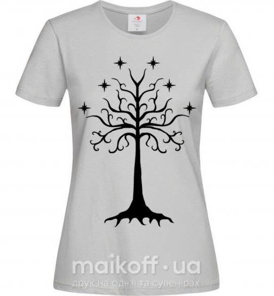 Жіноча футболка Властелин колец дерево Сірий фото