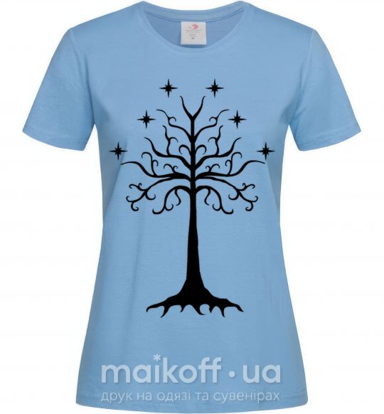 Жіноча футболка Властелин колец дерево Блакитний фото