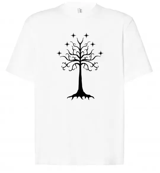 Футболка Оверсайз Володар перстнів дерево Белый фото