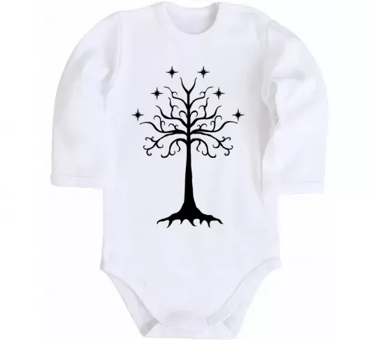 Детский боди Володар перстнів дерево Белый фото