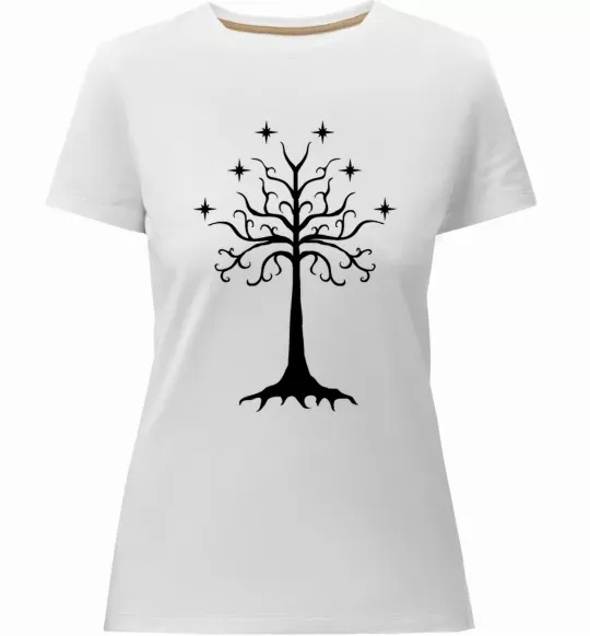 Женская премиум футболка Володар перстнів дерево Белый фото